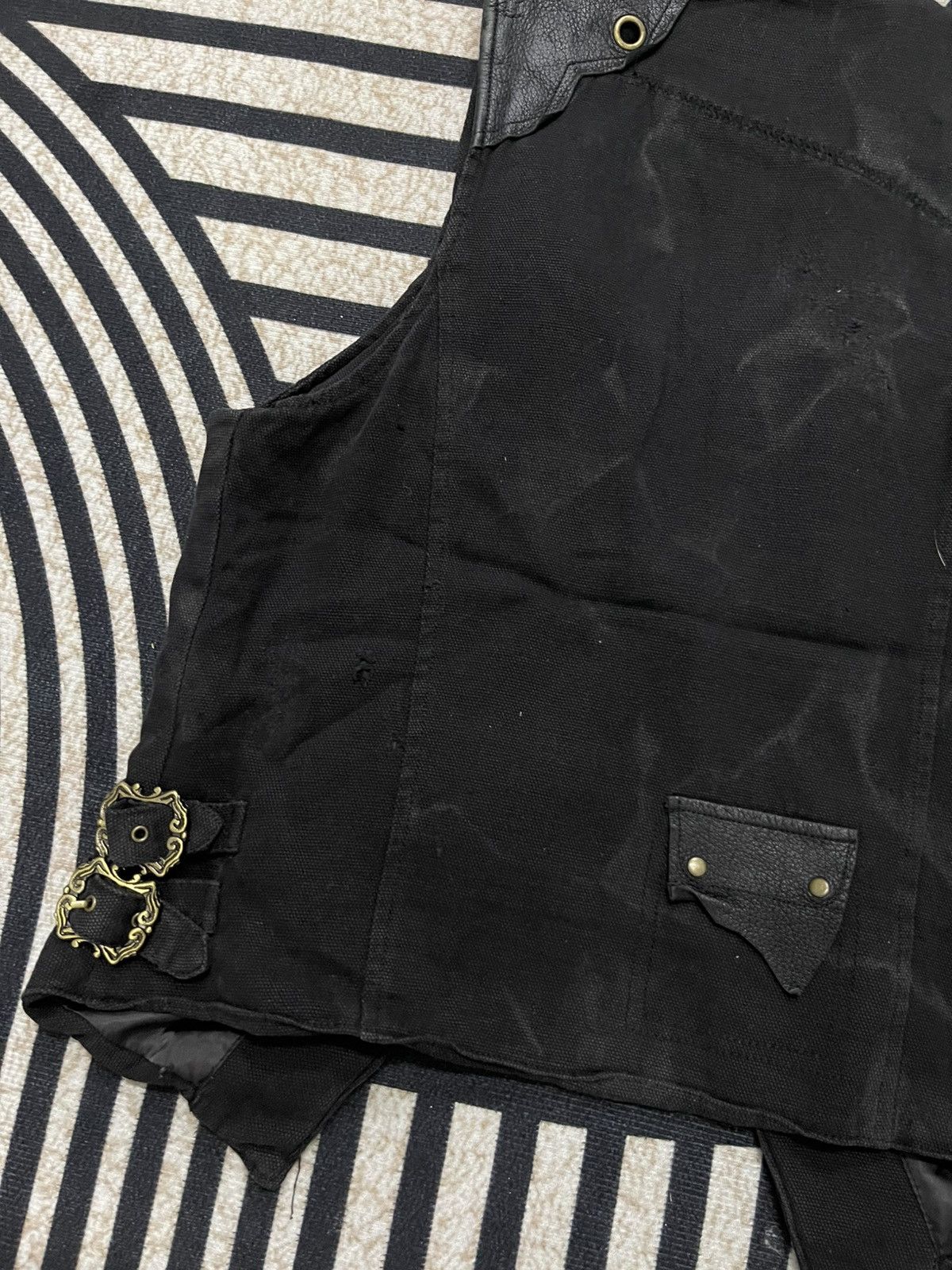 If Six Was Nine 2000s MIDAS PUNK VEST COTTON LEATHER DISTRESSED Size US S / EU 44-46 / 1 - 13 Thumbnail
