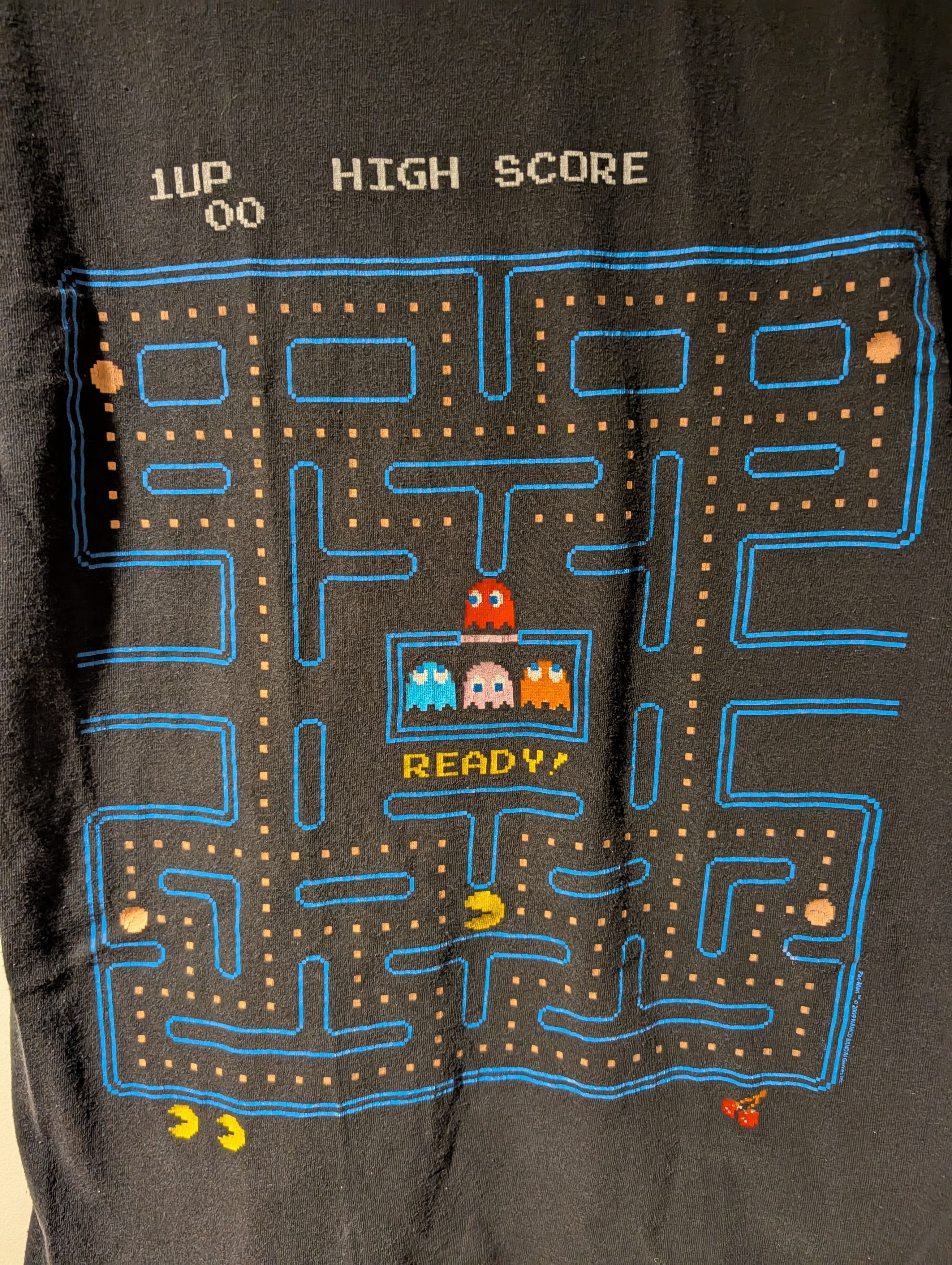 Playstation Vintage 2009 Pac-Man Video Game Maze Black Small T-Shirt Size US S / EU 44-46 / 1 - 2 Thumbnail