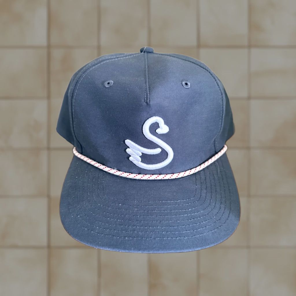 Vintage Swannies Hat Cap Snap Back Gray White Rope Performance Golf Golfing Adjustable Size ONE SIZE - 1 Thumbnail