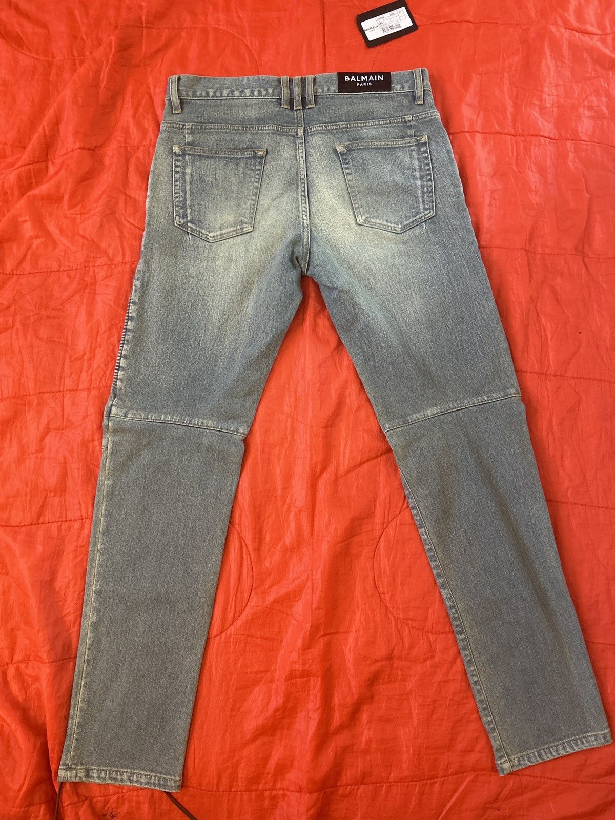 Balmain 📲 Offer ‼️ 2021 w/🏷️ Balmain biker jeans 👖Tapered 32 🤫🔥 Size US 32 / EU 48 - 6 Thumbnail