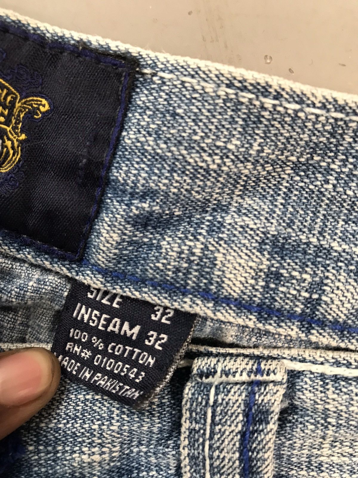 JNCO × Southpole × Vintage Vintage top shield big logo blue stitch baggyfit denim Size US 34 / EU 50 - 5 Thumbnail