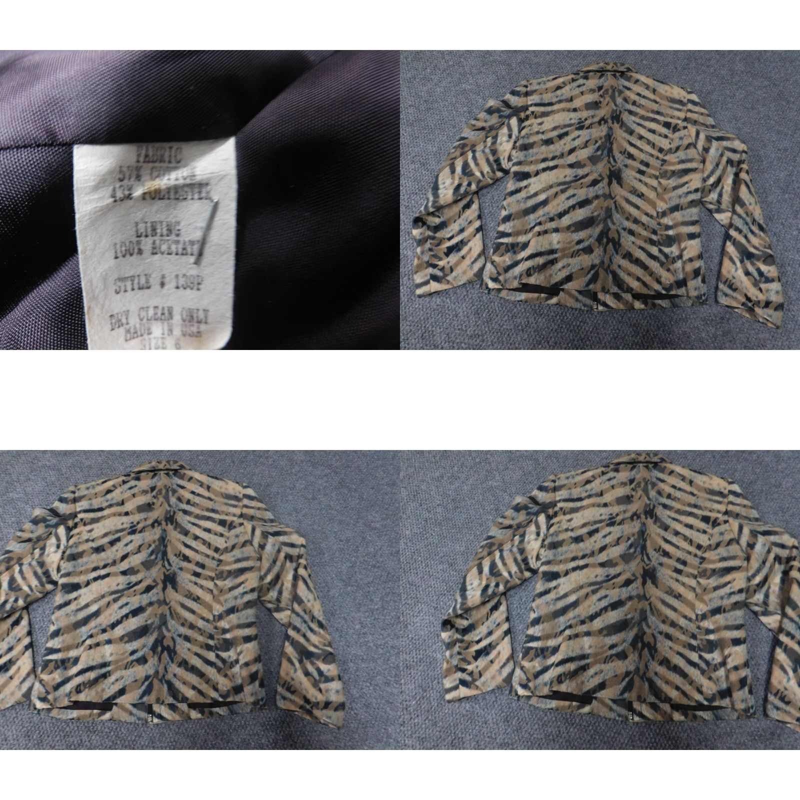 Ferrari Giancarla Ferrari Jacket Womens 6 Full Zip Animal Print Bomber Mid-Length Multicolor Fur Trim Knitted Cotton Lining Polyester Winter Regular(Women) Size 28" / US 6 / IT 42 - 8 Thumbnail