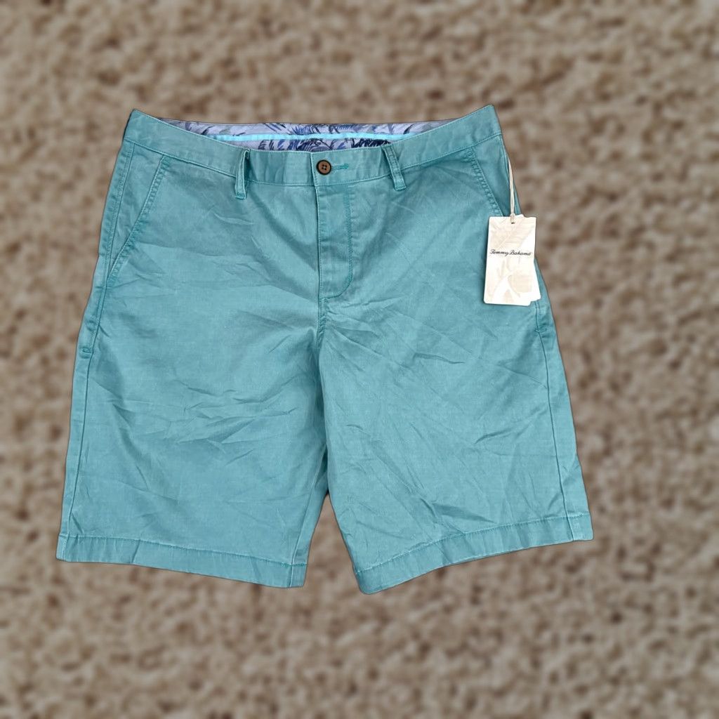 Tommy Bahama Tommy Bahama Chino Shorts Men 38 Orange Plaid Mid Rise 10" Inseam Casual Quick Dry Lightweight Size US 38 / EU 54 - 1 Thumbnail