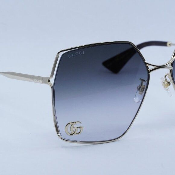 Gucci Gucci GG0817S 006 Sunglasses Gold Geometric Frame, Grey Size ONE SIZE - 4 Thumbnail