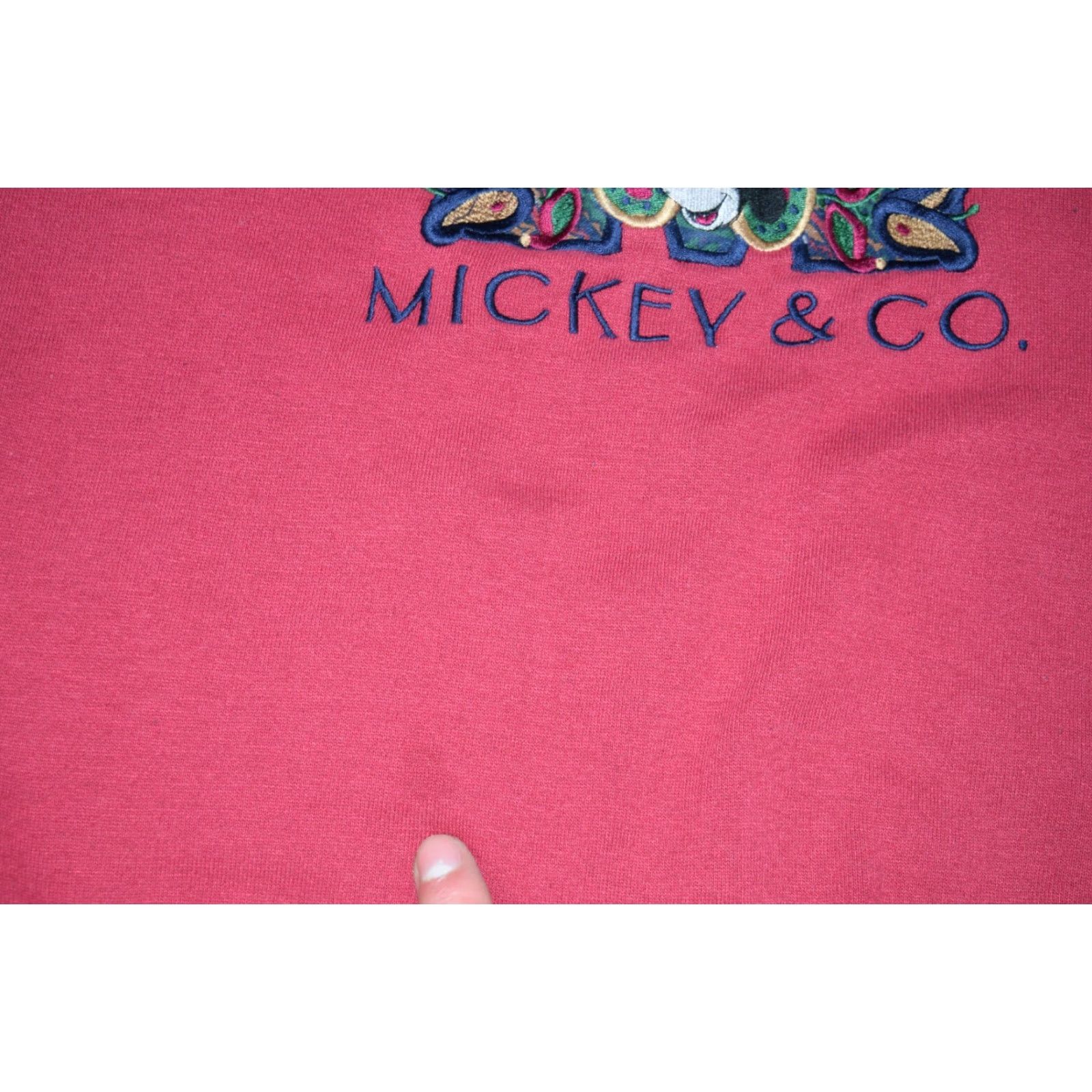 Disney VINTAGE Disney Mickey & Co Sweatshirt Pullover Adult Large Burgundy Paisley Embroidered Mens Size US L / EU 52-54 / 3 - 6 Thumbnail