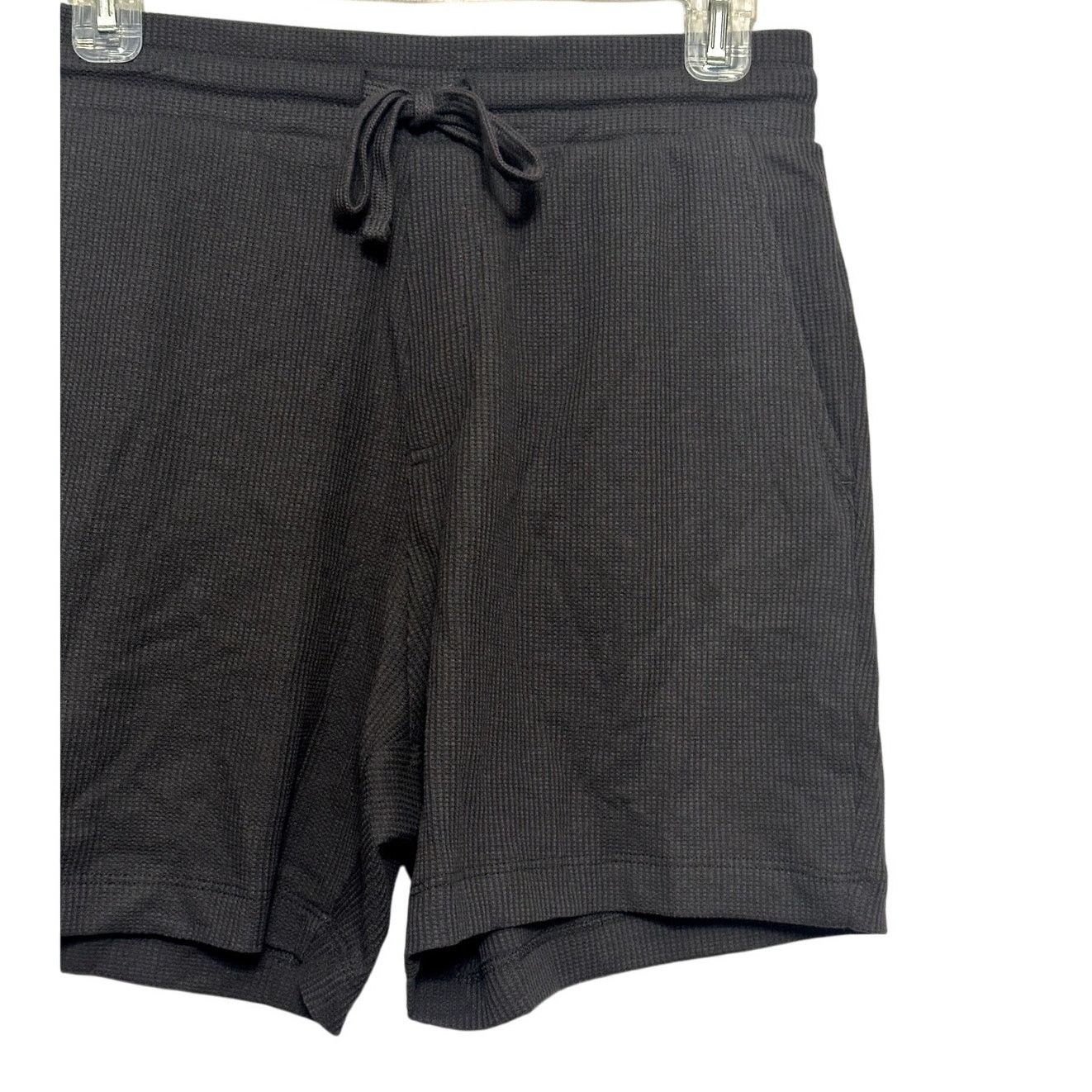 Asos ASOS Casual Shorts Pull On Drawstring EWaffle Knit Black S Size US 32 / EU 48 - 3 Thumbnail