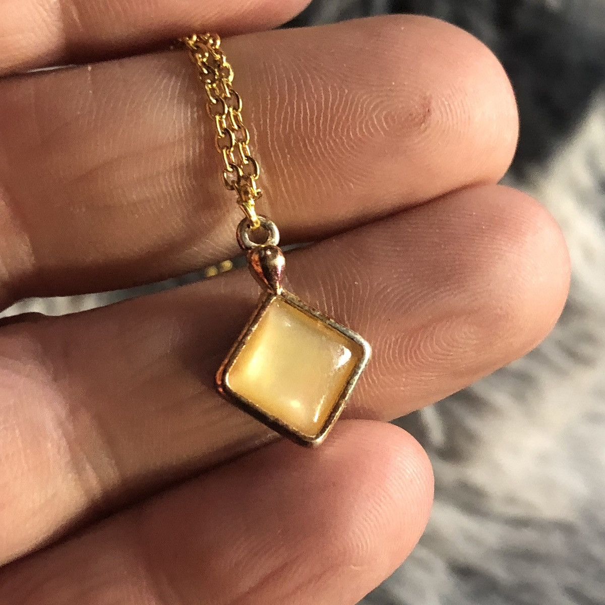 Handmade Handcrafted vintage gold plated cat eye glass necklace Size ONE SIZE - 6 Thumbnail