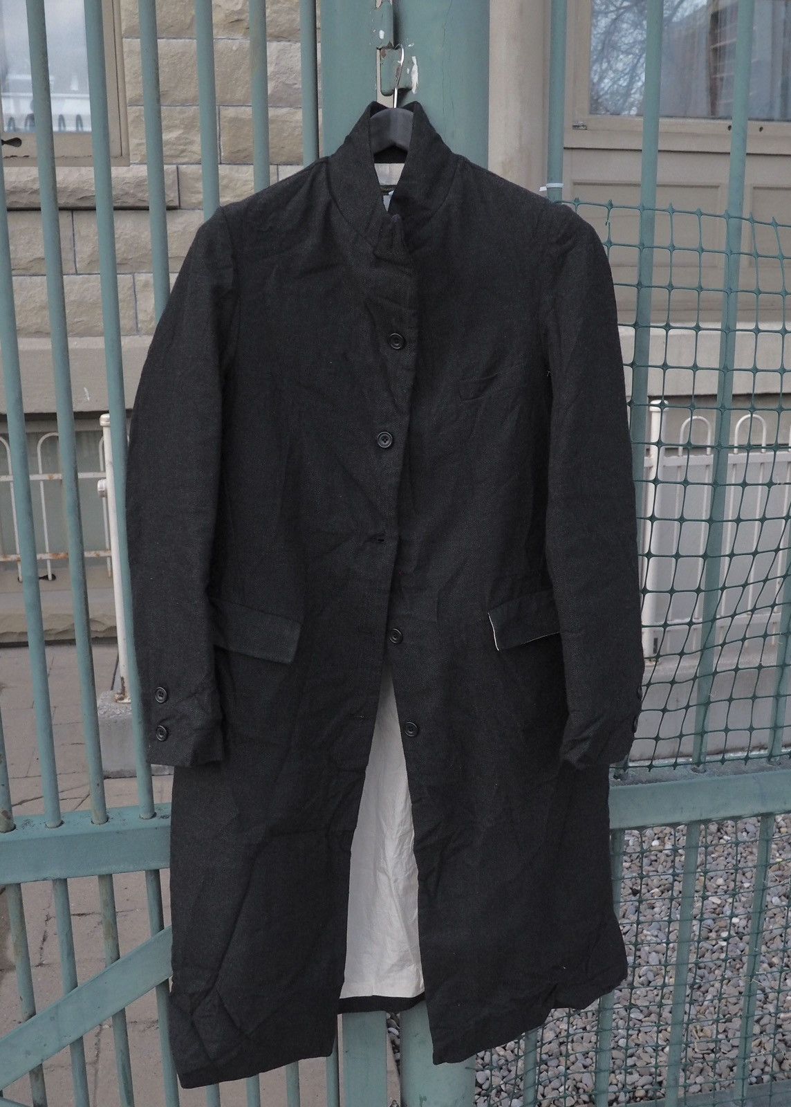 Paul Harnden Shoe Makers charcoal tweed long coat