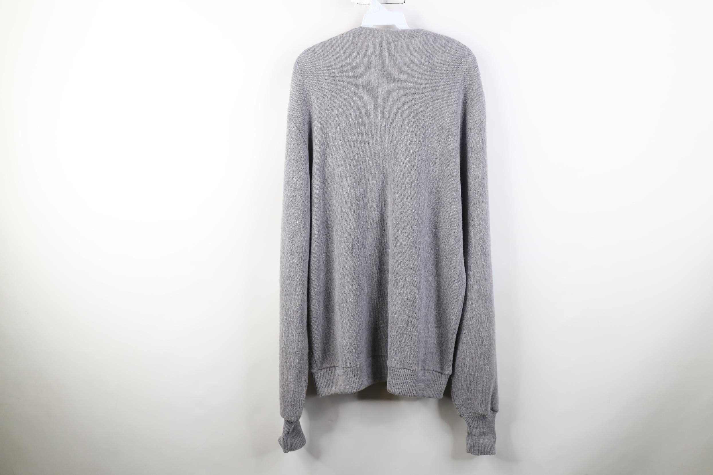 Vintage Vintage 70s Streetwear Chambray Cardigan Sweater Gray USA Size US XXL / EU 58 / 5 - 11 Thumbnail