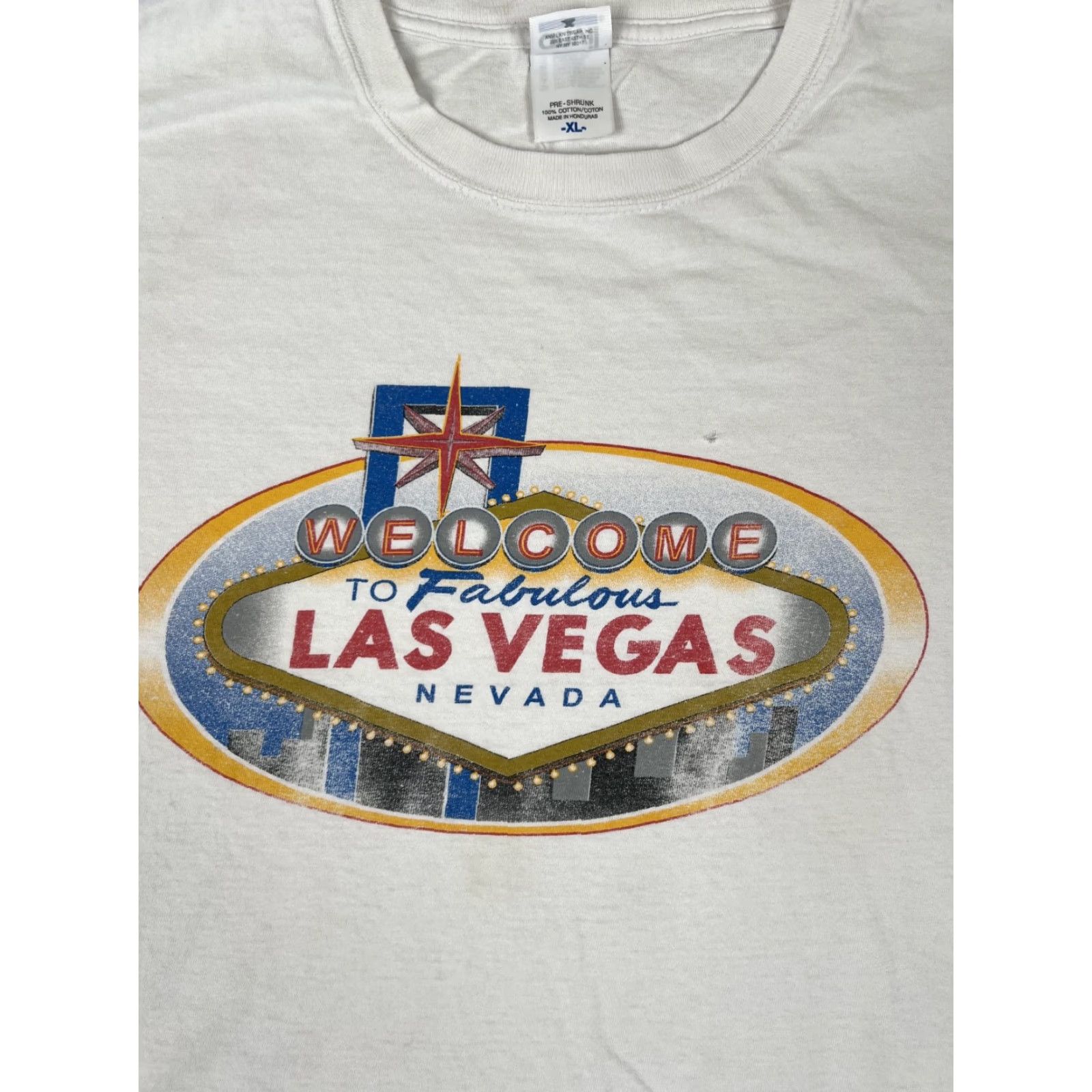 Anvil VINTAGE Adidas Anvil 90s T-Shirt Men XL White Cotton Crew Neck Short Sleeve Welcome To Las Vegas Souvenir Size XL Shirt Size US XL / EU 56 / 4 - 2 Thumbnail