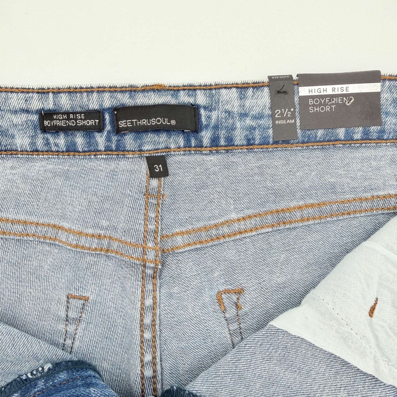Other SeeThruSoul High Rise Boyfriend Shorts - Acid Wash Size 31" - 6 Thumbnail