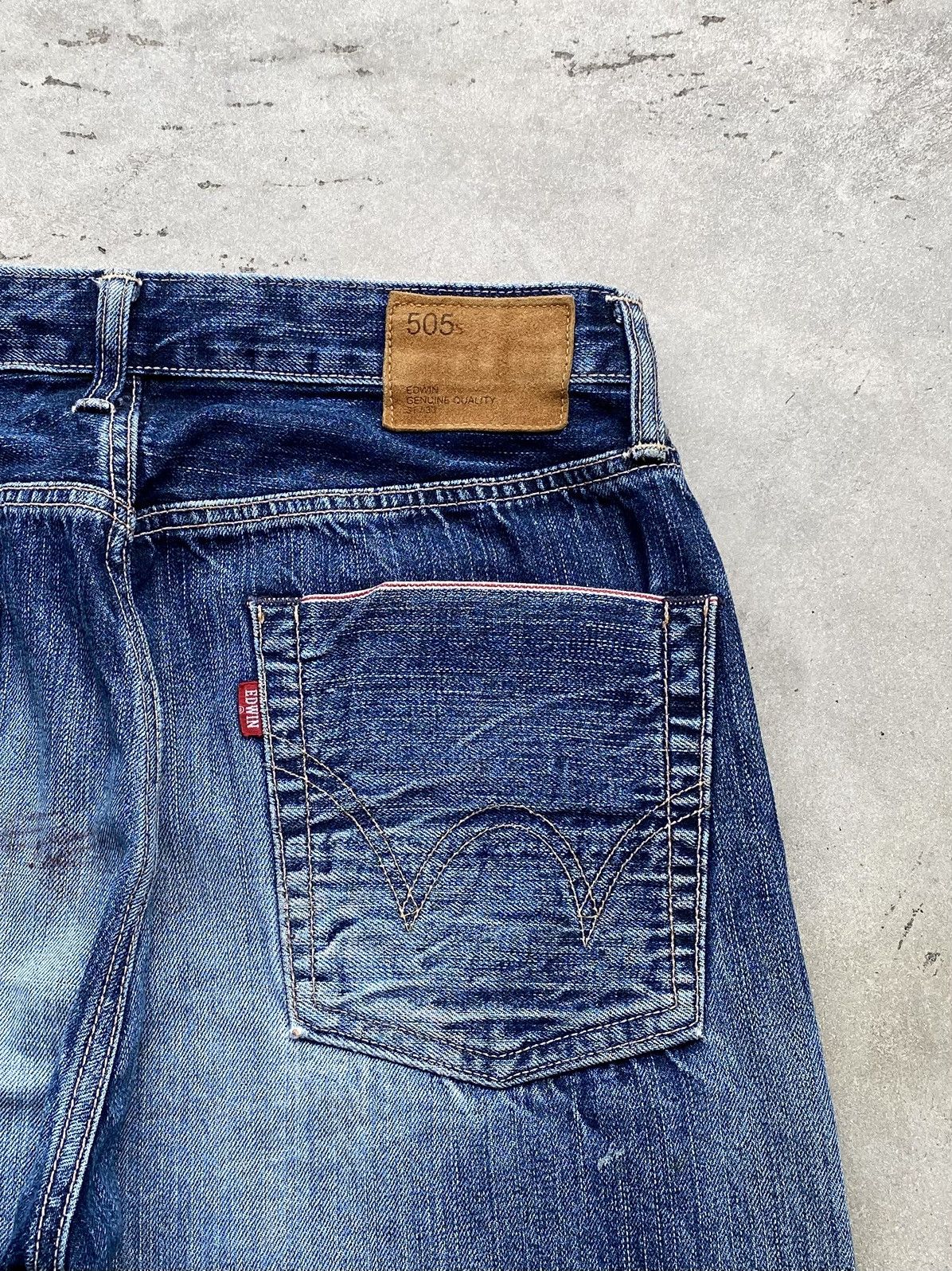Edwin Thrashed Edwin 505 Red Line Selvedge Denim 🇯🇵 Size US 30 / EU 46 - 11 Thumbnail