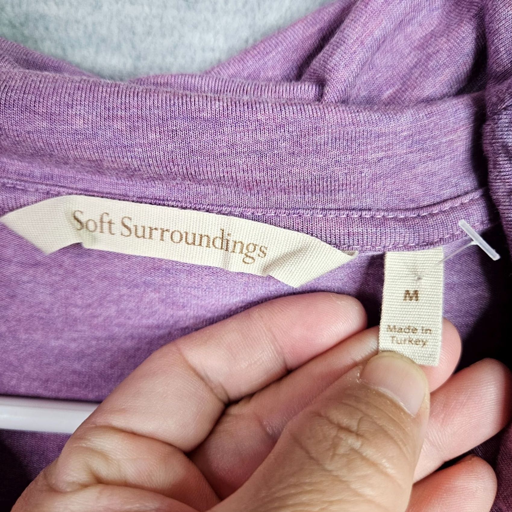 Soft Surroundings Soft Surroundings Lisabetta Grape Heather Purple Cowl Neck Layer Shirt Size M Blacklist? Size M / US 6-8 / IT 42-44 - 6 Thumbnail