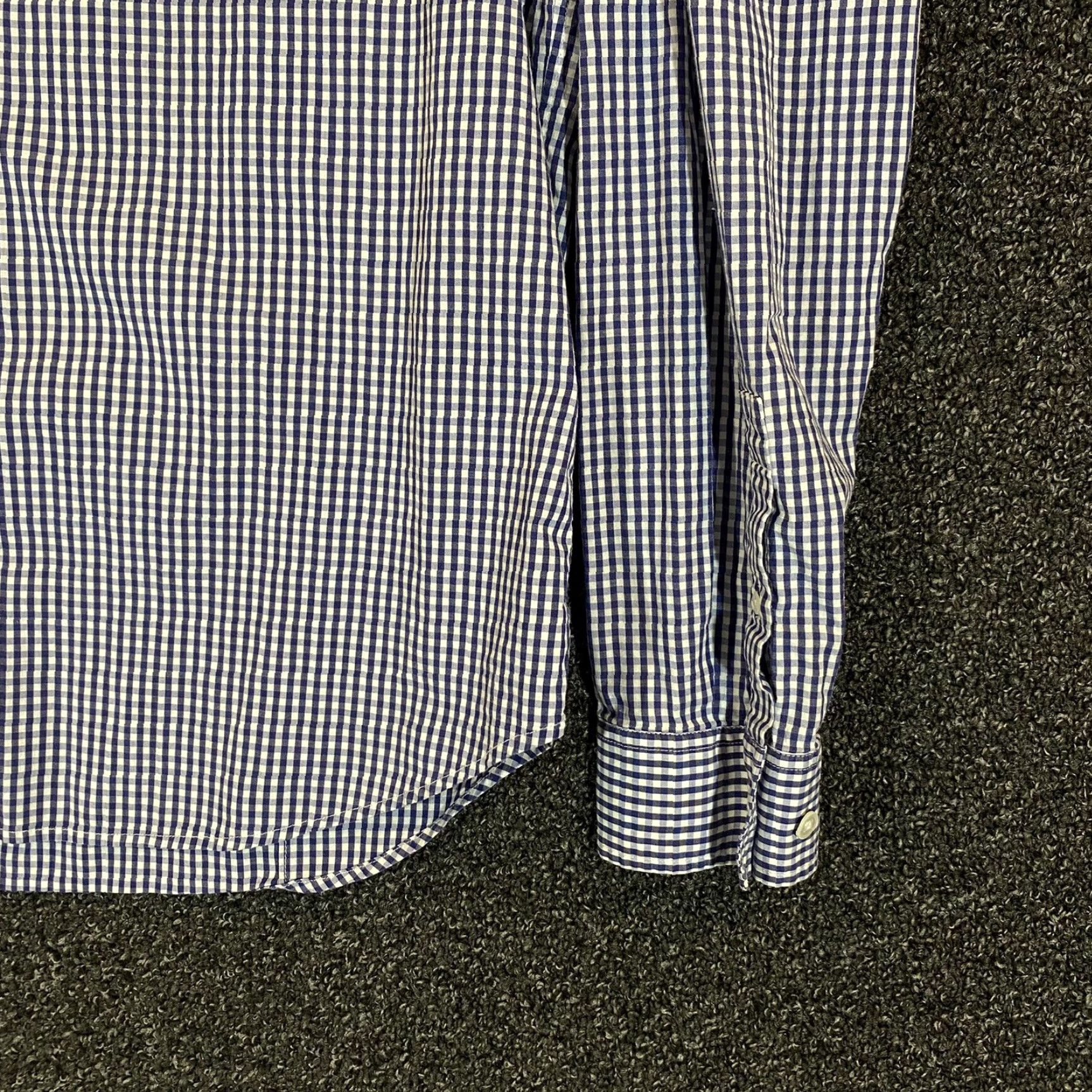 Theory Theory Shirt Mens XL White Blue Button Up Long Sleeve Dress Casual Plaid Check Size US XL / EU 56 / 4 - 3 Thumbnail