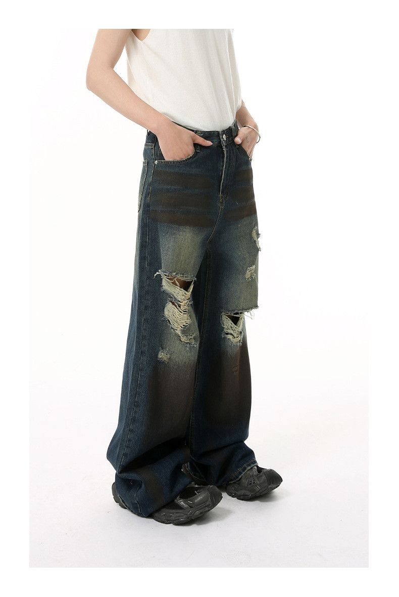 Japanese Brand × Jean American high street cool distressed straight jeans Size US 32 / EU 48 - 3 Thumbnail