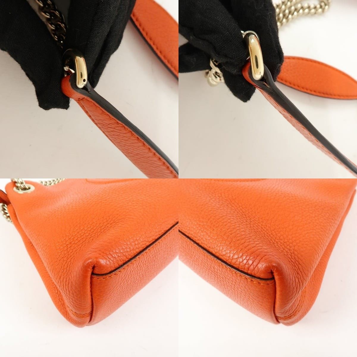 Gucci Gucci Soho Chain Shoulder Bag Calfskin Orange Size ONE SIZE - 4 Thumbnail