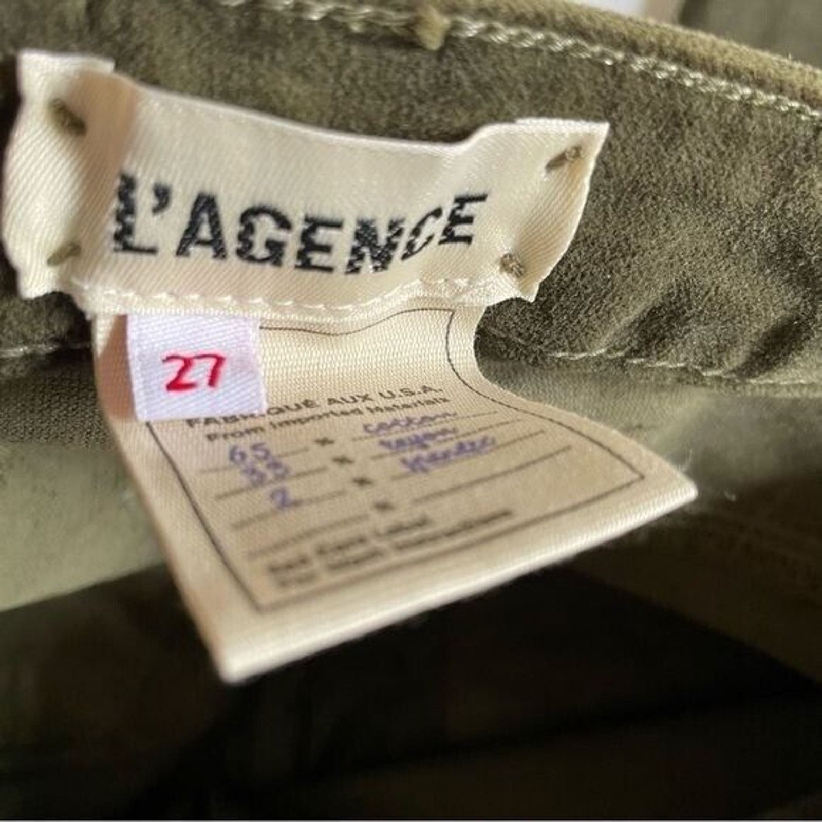 L'AGENCE L’Agence Jeans Women's Size 27 Margot Velvet Jeans Ivy Green Size 27" / US 4 / IT 40 - 5 Thumbnail