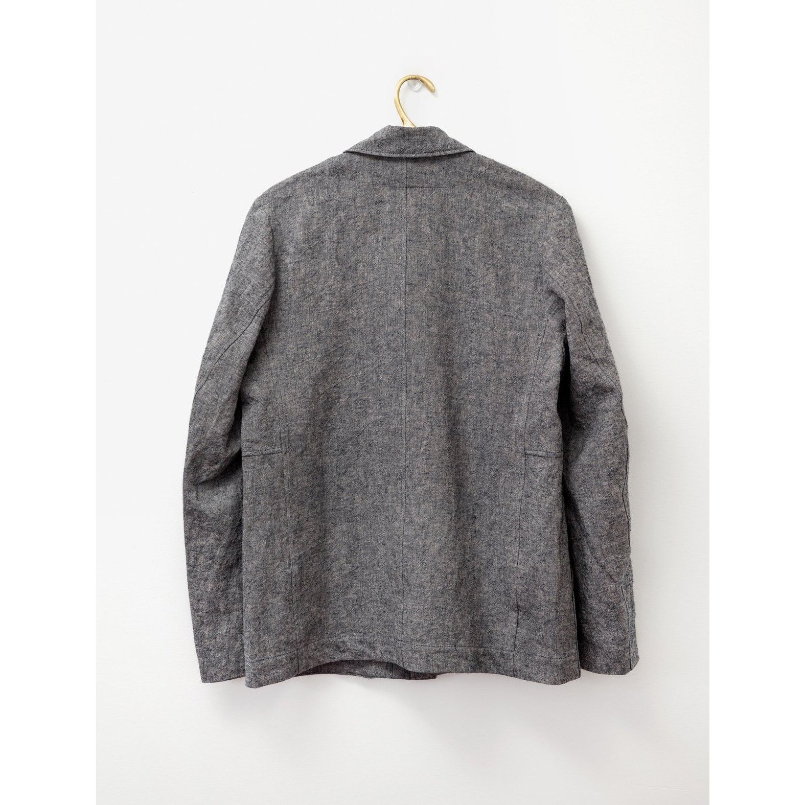 Frank Leder Work Jacket Grey Blue Textured Linen Chore - L NWT $490 Size US L / EU 52-54 / 3 - 4 Thumbnail