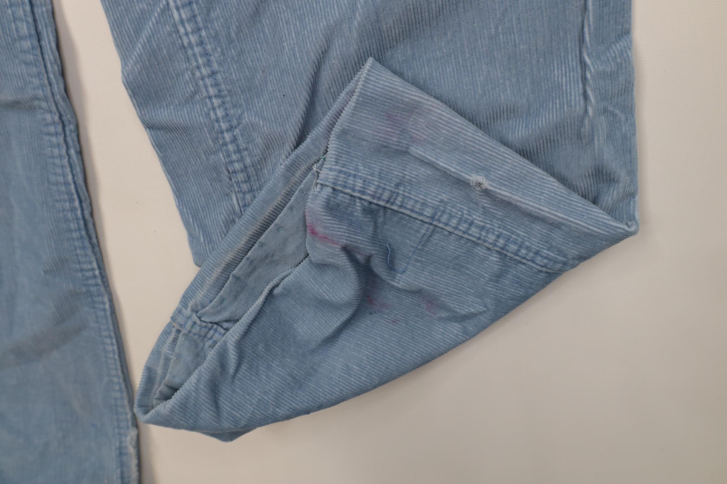 Vintage Vintage 70s Streetwear Corduroy Bell Bottoms Pants Blue USA Size 28" / US 6 / IT 42 - 6 Thumbnail