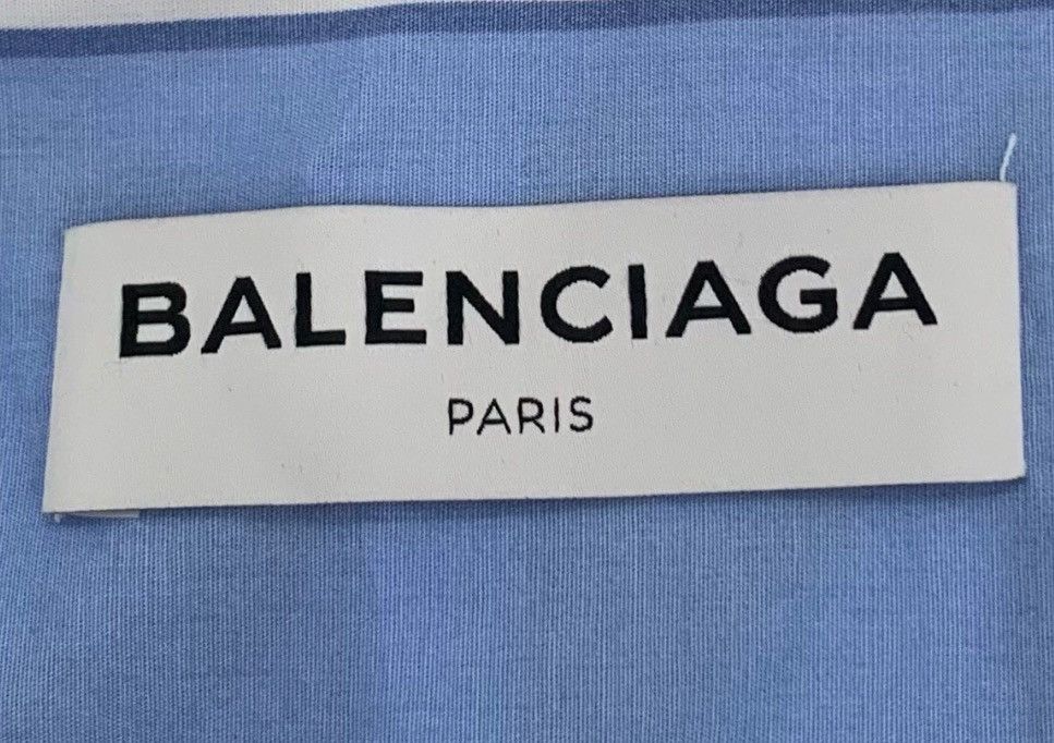 Balenciaga Balenciaga logo letter print blue cotton striped long slee Size XXS / US 00 / IT 34 - 5 Thumbnail