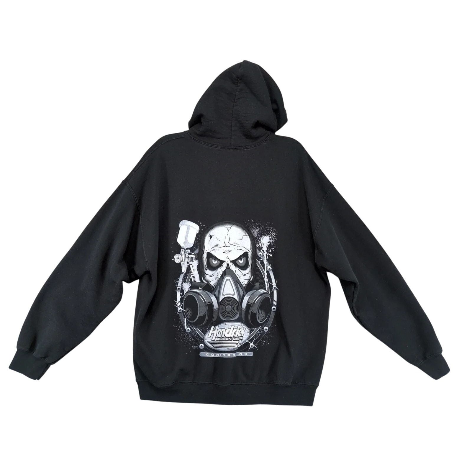 Gildan Hendrick Collision Center Skull Hoodie XL Car Auto Mechanic Size US XL / EU 56 / 4 - 1 Thumbnail