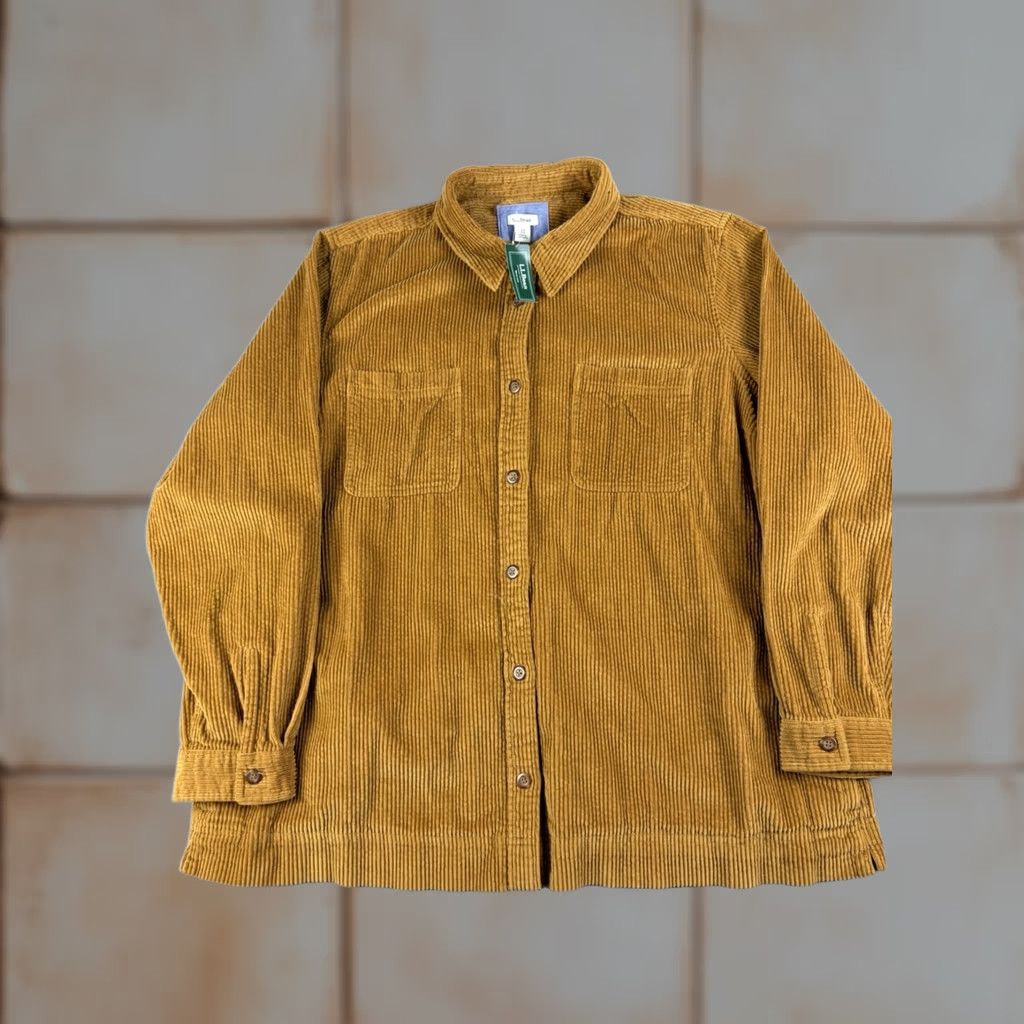 Vintage LL Bean Shirt Shacket Women’s 2X Plus Brown Comfort Corduroy Button Up Size XXL / US 16-18 / IT 52-54 - 1 Thumbnail