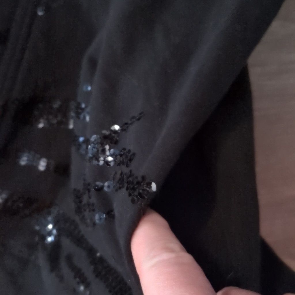 Chicos Zenergy By Chico's Black Sequin Golf Jacket Size Large Size XL / US 12-14 / IT 48-50 - 5 Thumbnail