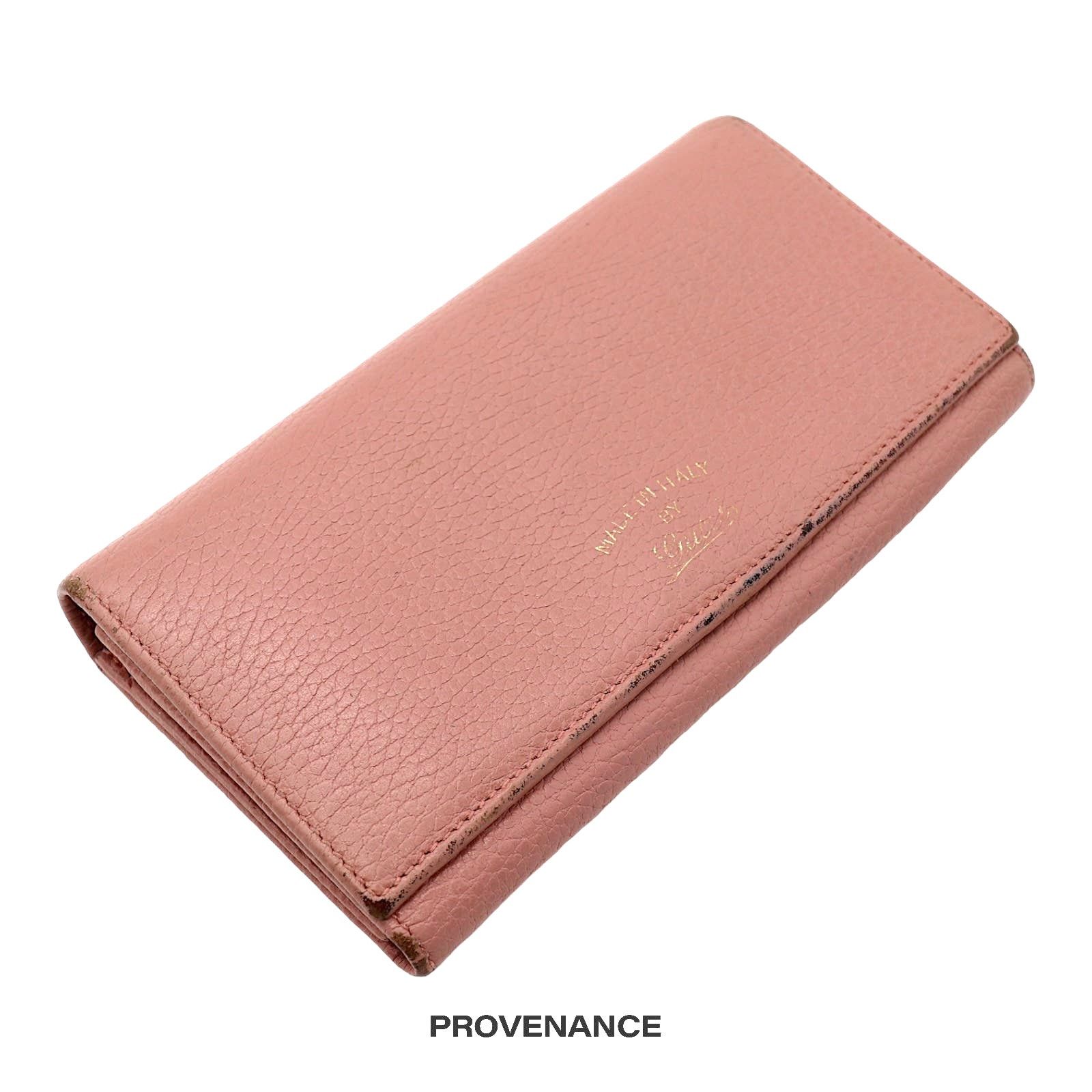 Gucci 🔴 Gucci "Made in Italy" Long Wallet - Powder Pink Leather Size ONE SIZE - 3 Thumbnail
