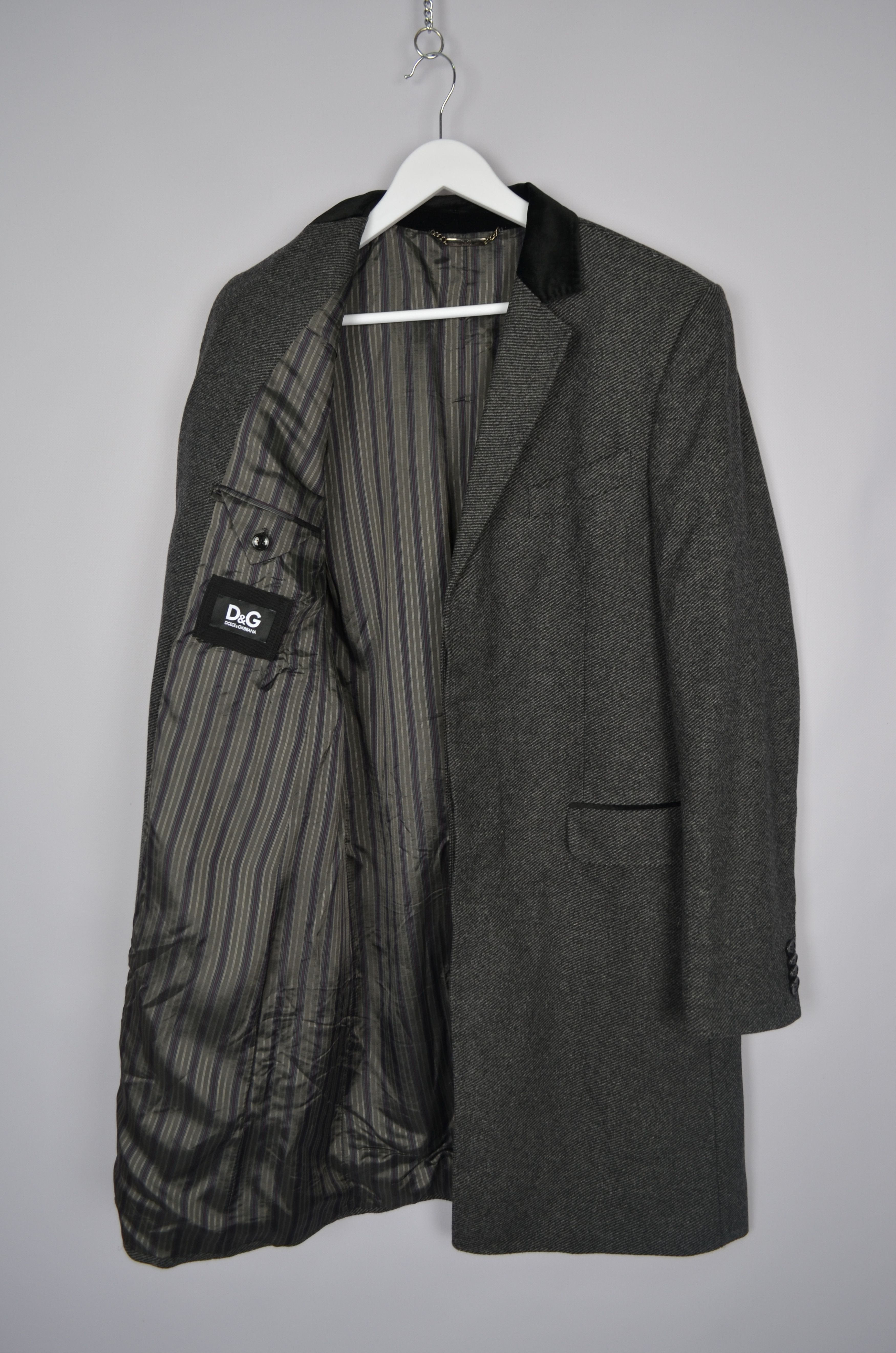 Dolce & Gabbana × Vintage D&G Dolce & Gabbana Grey 100% Wool Coat Car Pea Coat Size M Size US M / EU 48-50 / 2 - 10 Thumbnail