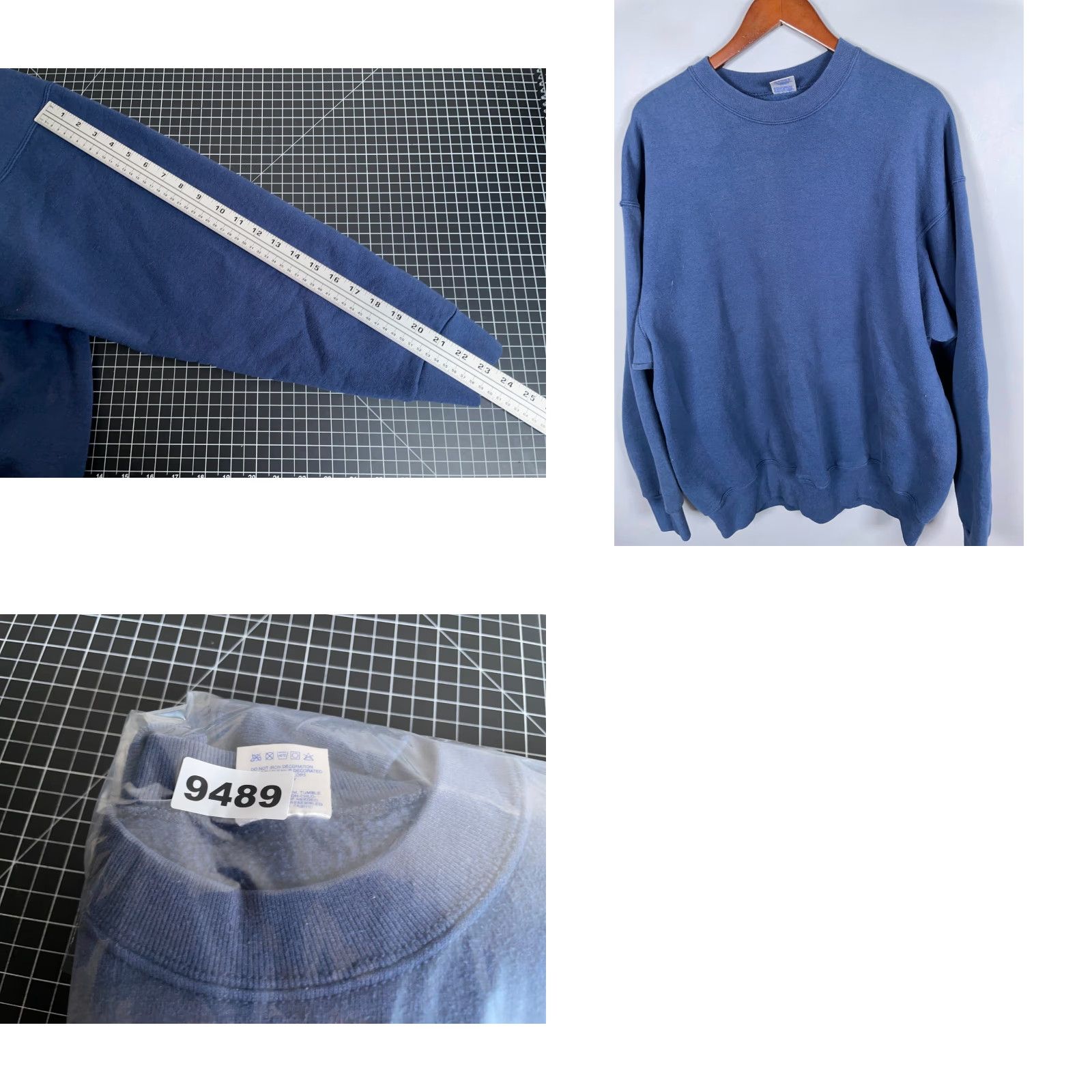 Vintage VINTAGE BVD Sweatshirt Adult 2XL Dark Blue Crewneck Solid 50/50 Skater Y2K Men Size US XXL / EU 58 / 5 - 8 Thumbnail