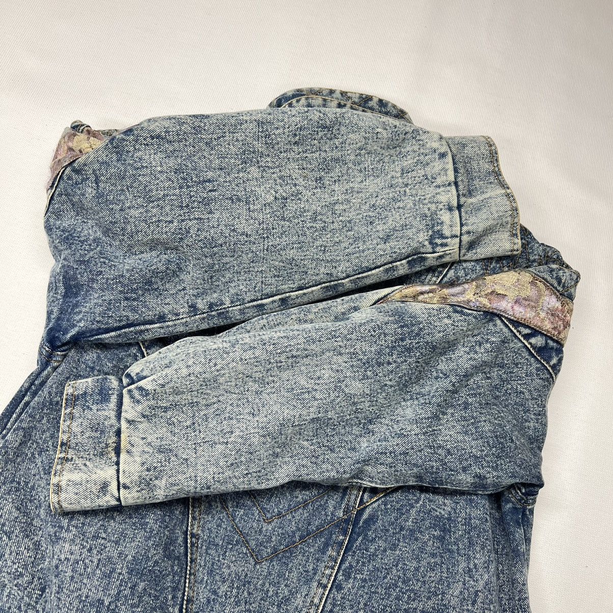 Faded Glory × Vintage Vintage Faded Glory Denim Jacket Bomber Floral Faded Y2K 90s Size M / US 6-8 / IT 42-44 - 17 Thumbnail