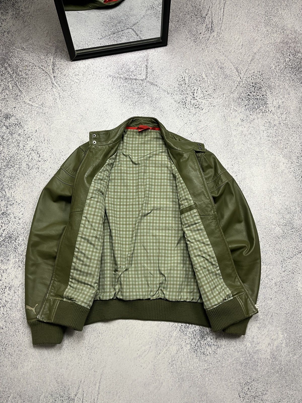 Puma Puma Green Leather Jacket Motorcycle Avant Garde Hype Rare Size US S / EU 44-46 / 1 - 9 Thumbnail
