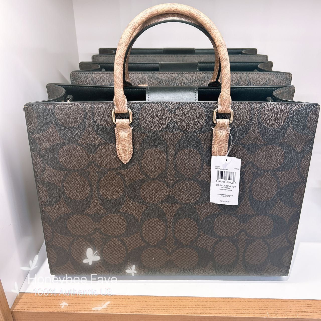 Coach Maggie Tote Bag In Blocked Signature Canvas CY677 Size ONE SIZE - 3 Thumbnail