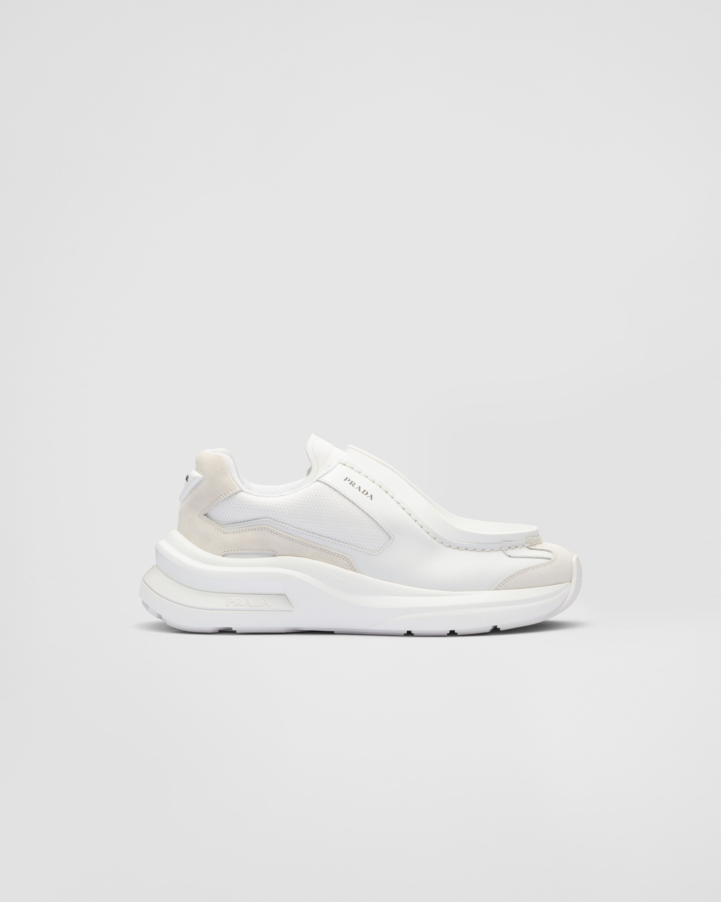 Prada o1la1rc1a0925 Panelled Leather Chunky Sneakers White/Ivory Size US 9 / EU 42 - 2 Thumbnail