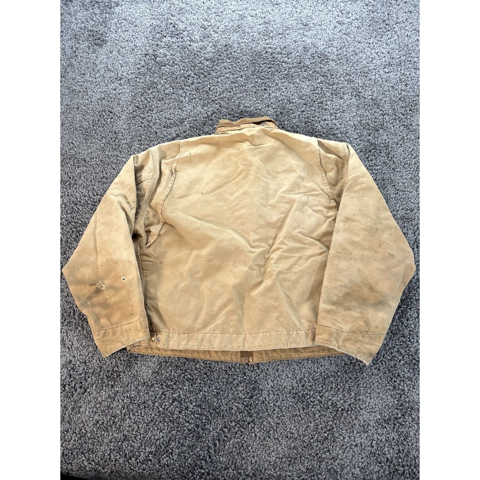 Carhartt VTG Carhartt Jacket Detroit City 80s 90s Workwear USA Wool Lined Canvas Beige Size L Mens Union Made Zipper Logo Short Coat/Outer Jacket/Coat Size US L / EU 52-54 / 3 - 7 Thumbnail