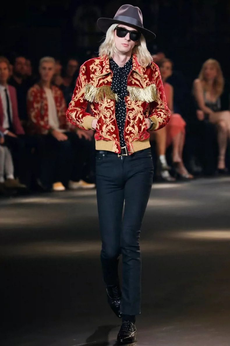 Saint Laurent Paris Saint Laurent Paris Saint Laurent Red Velvet Court Jacket- Size US L / EU 52-54 / 3 - 6 Thumbnail