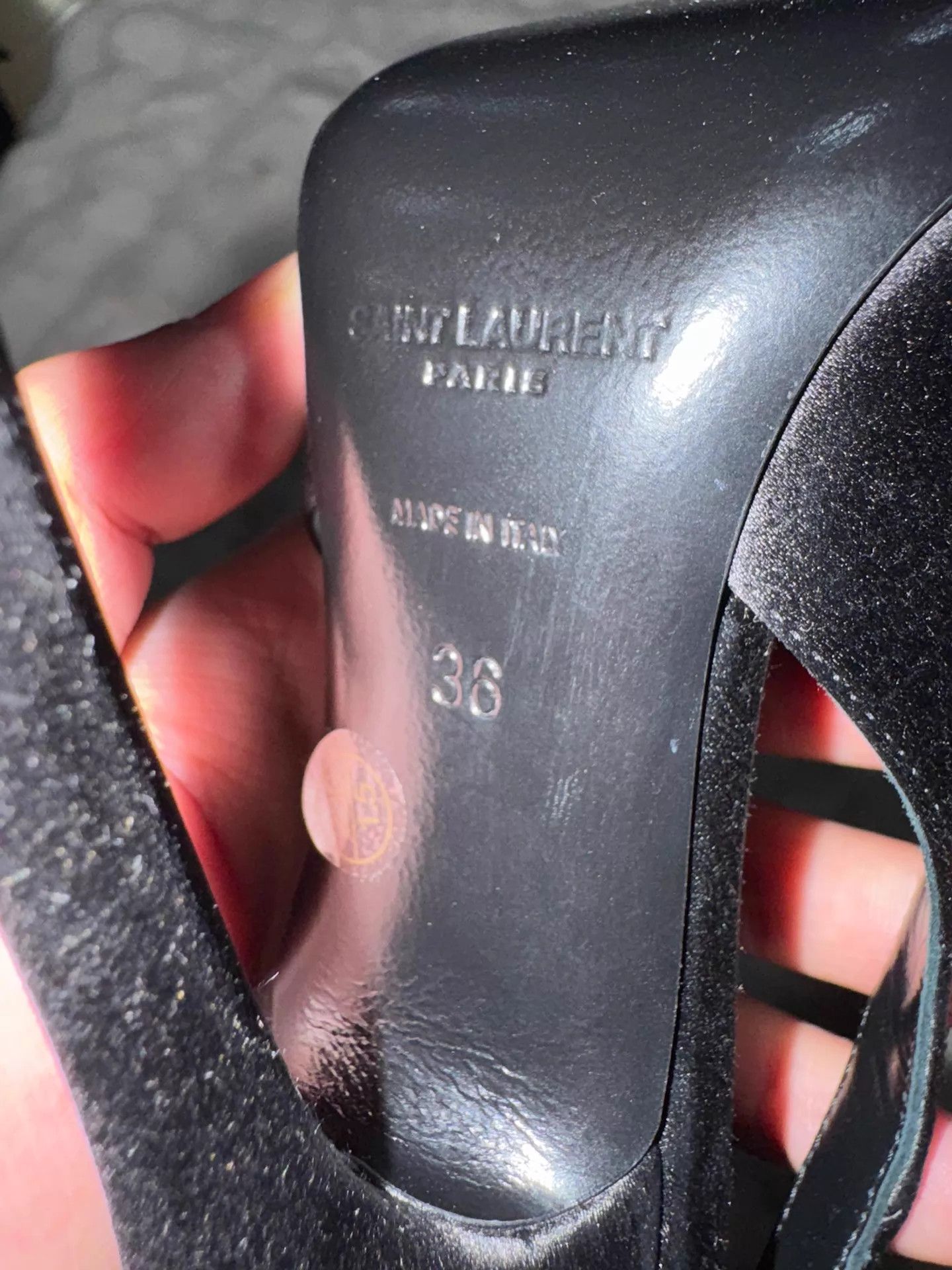Saint Laurent Paris Saint Laurent Black Crystal-Encrusted Satin Heels 36 Size US 5.5 / IT 35.5 - 7 Thumbnail