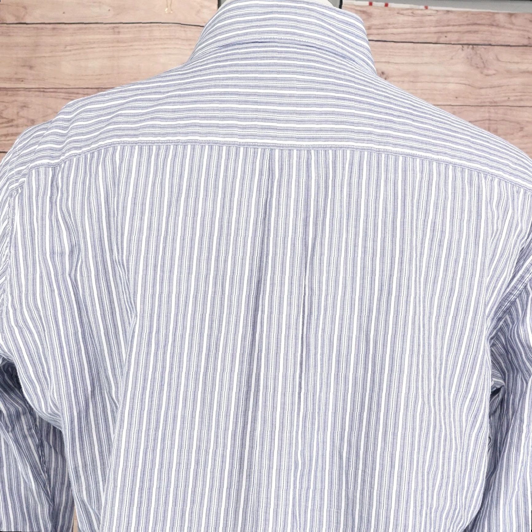 Apt. 9 VINTAGE APT 9 Shirt Mens Big & Tall Large Long Sleeve Cotton Blue White Striped Button-Down Size US L / EU 52-54 / 3 - 5 Thumbnail