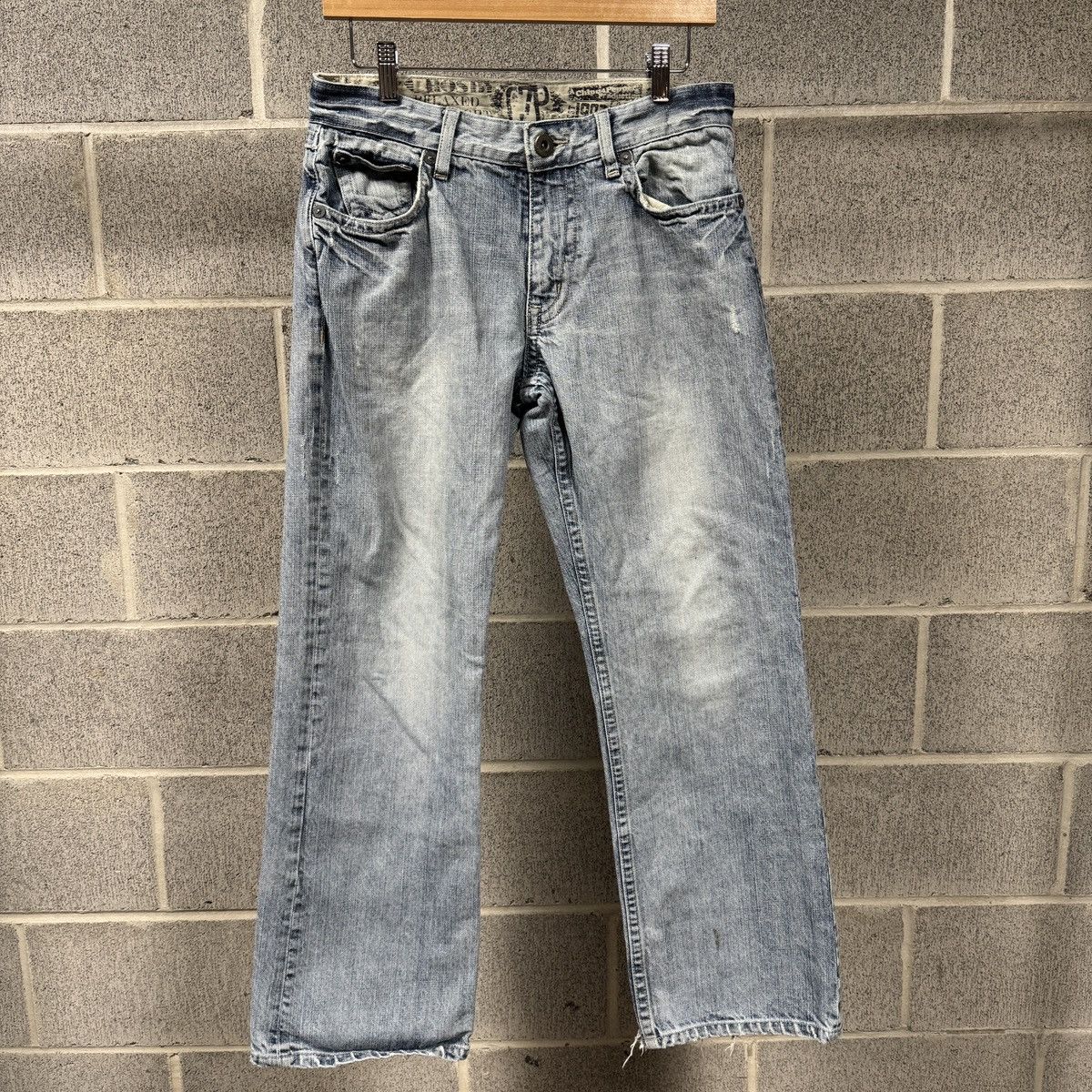 Vintage Y2K Baggy Embroidered Distressed Faded Jeans ERD Grunge Size US 30 / EU 46 - 2 Thumbnail