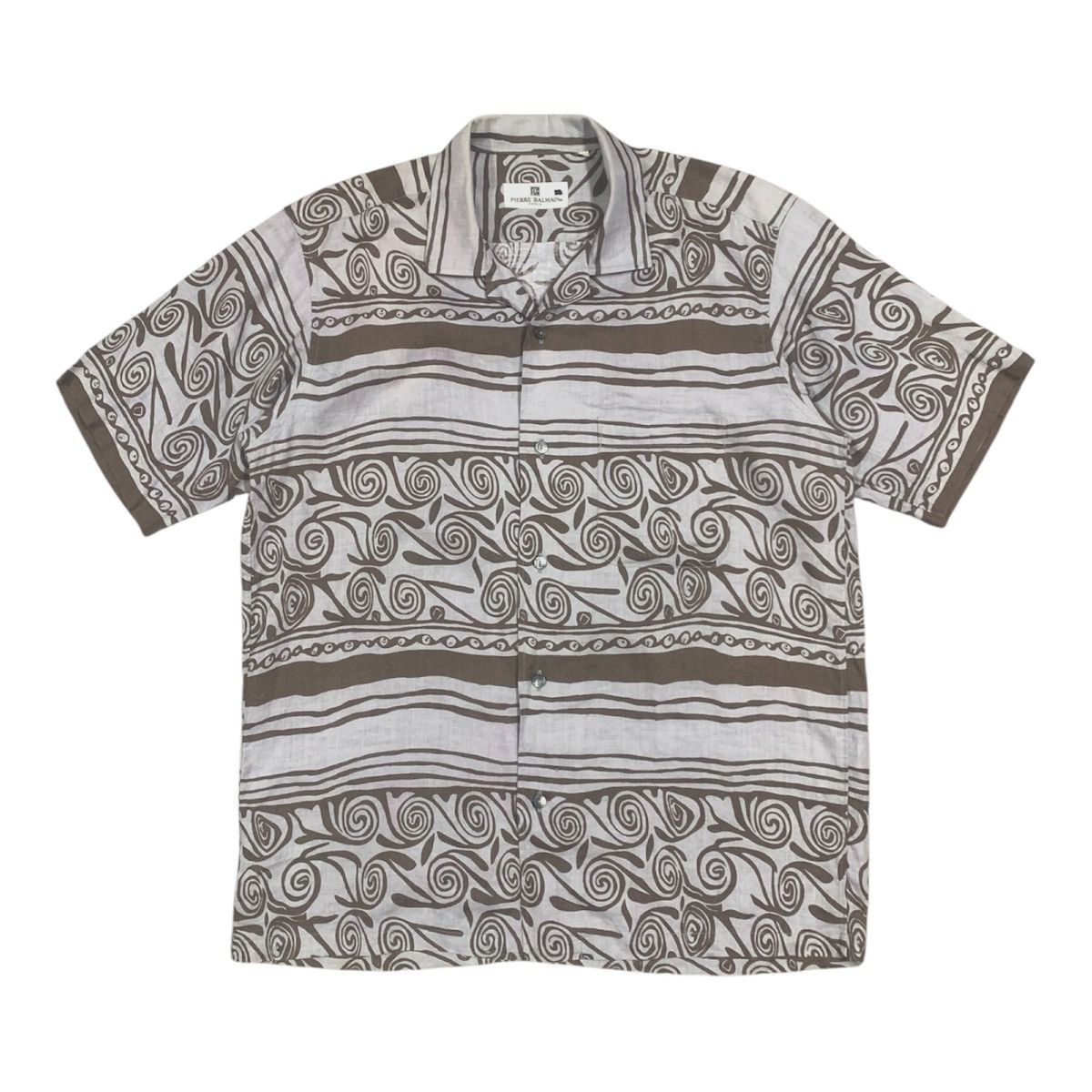 Vtg Pierre Balmain Linen Tropical Resort Shirt