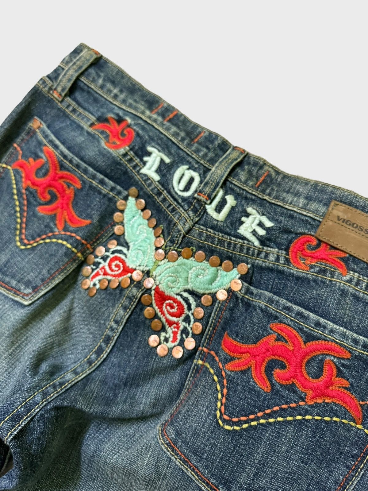 Le Grande Bleu (L.G.B.) × Vintage Vintage VIGOSS Embroidery Design Evisu Inspired Denim Size US 32 / EU 48 - 15 Thumbnail
