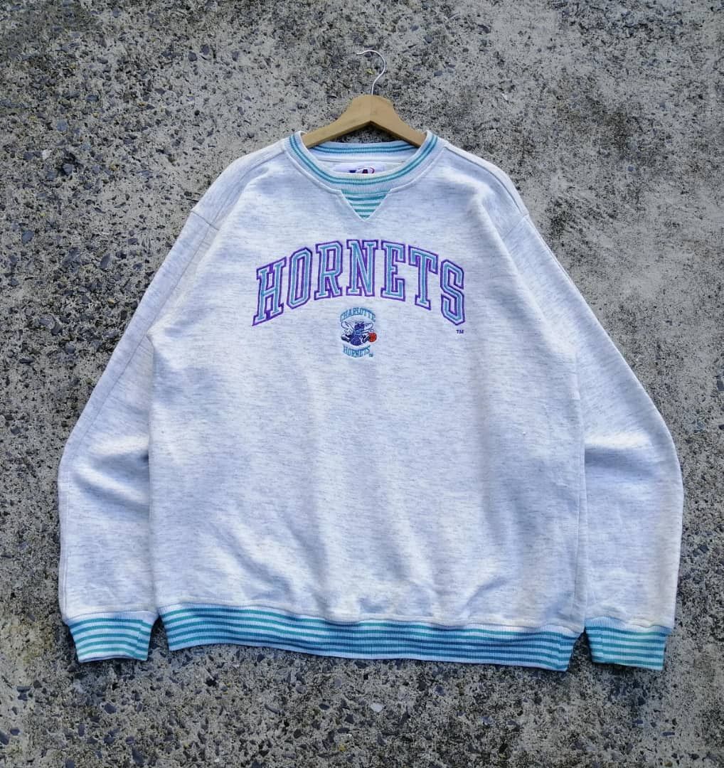 image of Logo Athletic Charlotte Hornets Embroidered Sweatshirt, Men's (Size Large)