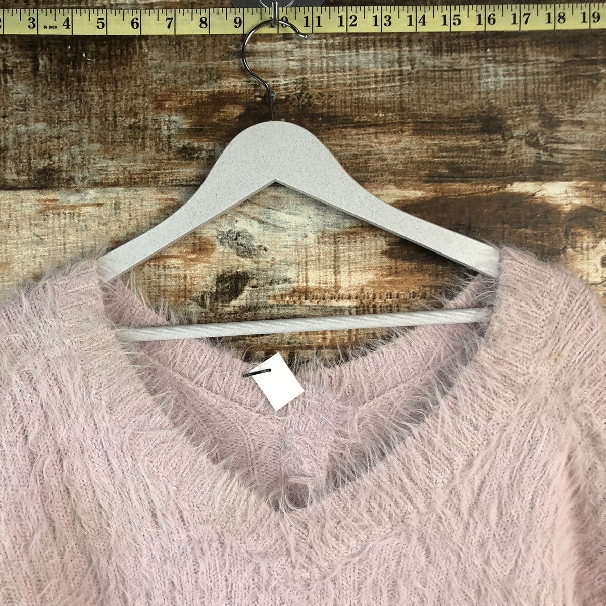 Japanese Brand DL Ingni Pink Mohair shaggy fur Knitwear #C396 Size M / US 6-8 / IT 42-44 - 4 Thumbnail