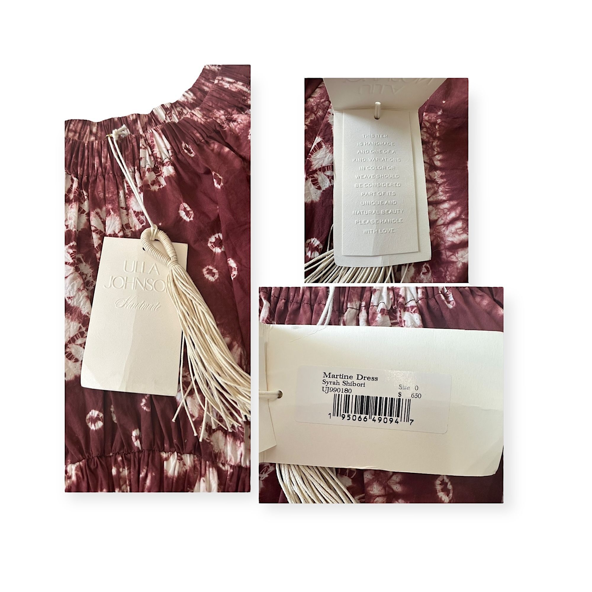 Ulla Johnson Ulla Johnson Martine Dress Syrah Shibori, Size 0, New wit Size XS / US 0-2 / IT 36-38 - 4 Thumbnail