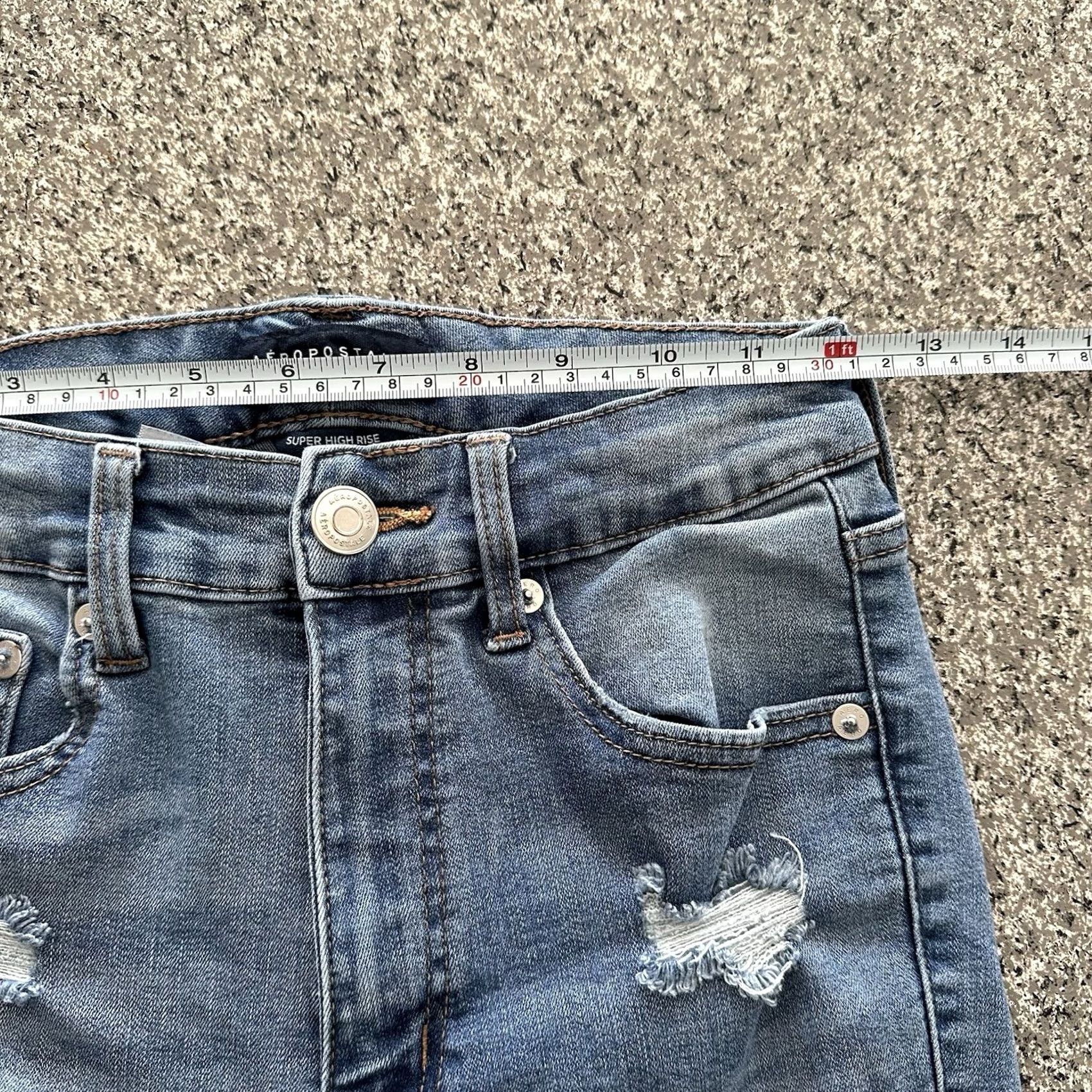 Vintage Aéropostale Jeans Womens 6 Reg 24x27 High Rise Jegging Distressed Blue Pants Jeans Women XS? Size 42" / US 20 - 7 Thumbnail