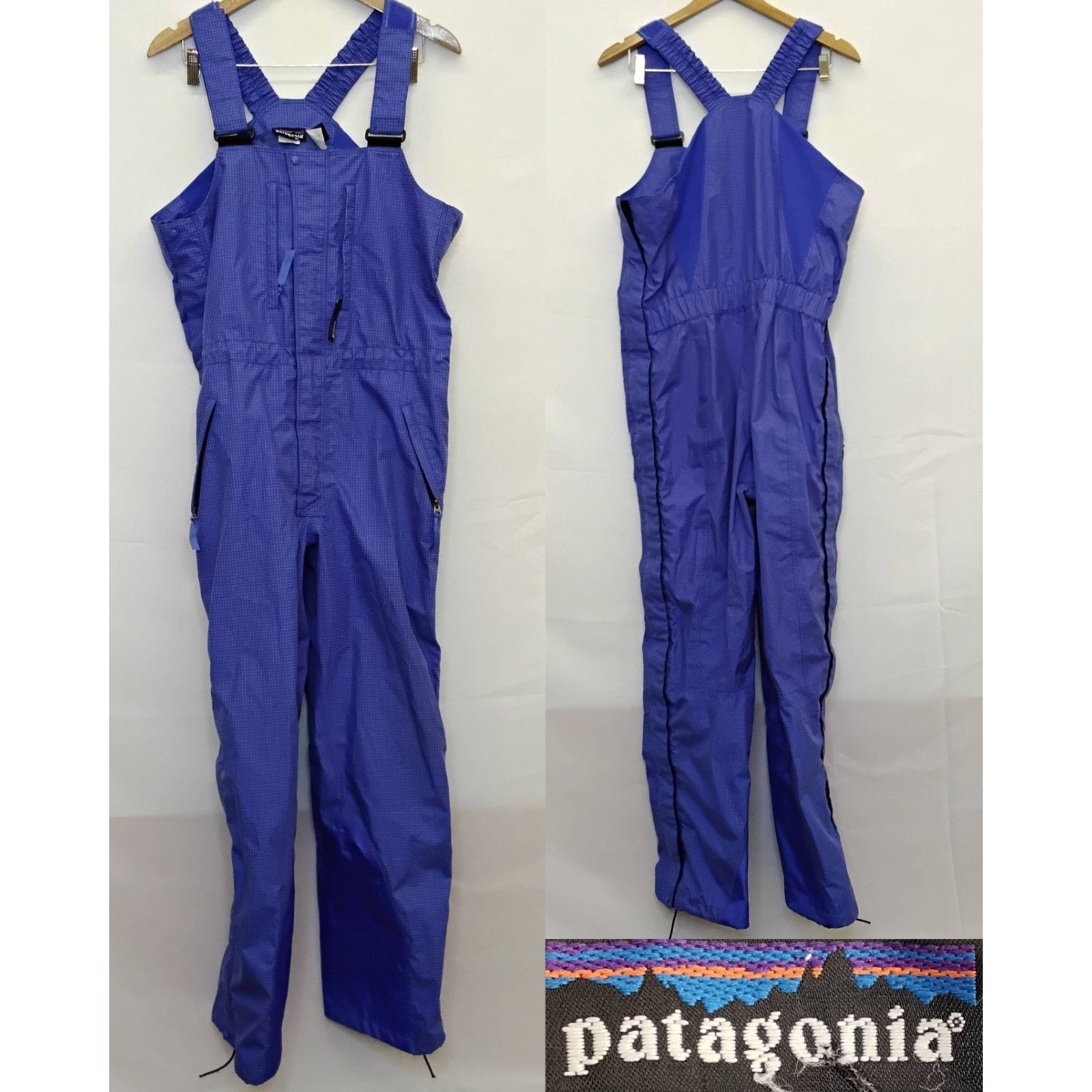 Patagonia Patagonia Super Alpine Ski Bibs Men's L Blue Grid VTG 90's Size US 36 / EU 52 - 1 Thumbnail