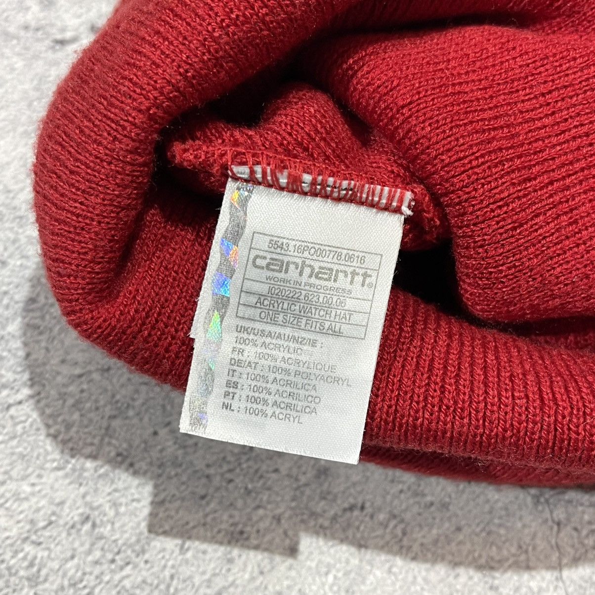 Carhartt Carhartt Red Acrylic Watch Hat Beanie Size ONE SIZE - 3 Thumbnail