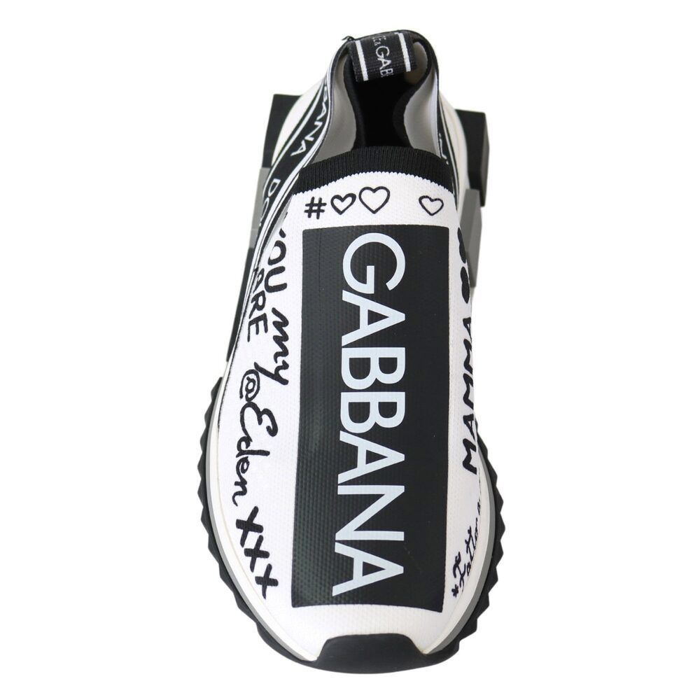 Dolce & Gabbana Dolce & Gabbana White Black Slip On Sorrento Sneakers Size US 6 / IT 36 - 4 Thumbnail
