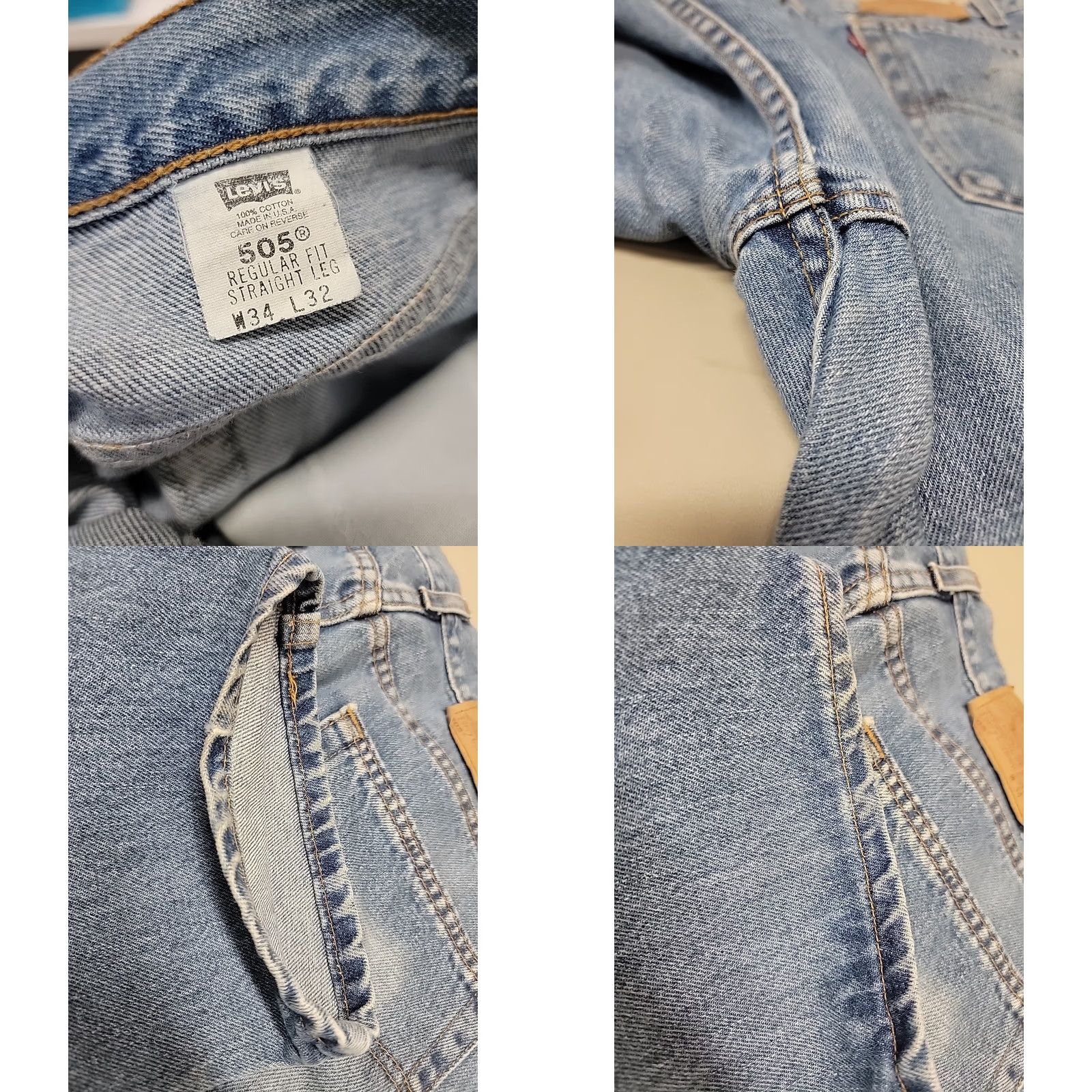 Levi's VINTAGE Levi's 505 Jeans Men 34x32 Blue Light Wash Regular Fit Straight Leg Jeans Size US 34 / EU 50 - 9 Thumbnail
