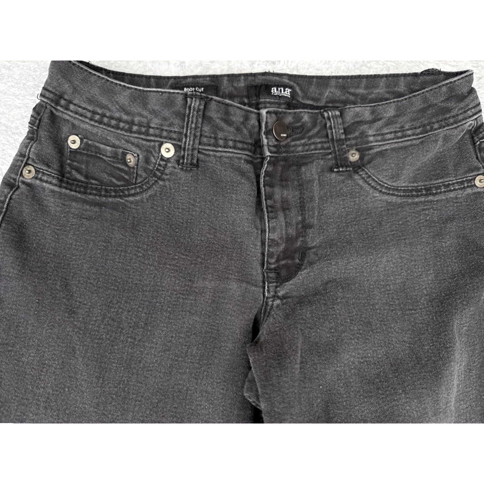 Denime a.n.a Jeans Women 8P Short Gray Black Boot Cut Stretch Denim Mid Rise Comfort Shirt Size 30" / US 8 / IT 44 - 4 Thumbnail